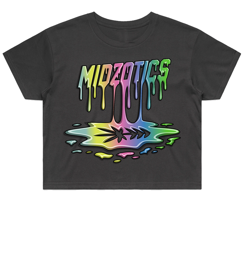 DRIP LOGO CROP TEE - GREY - MIDZOTICS